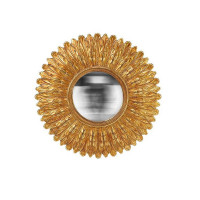 Miroir convexe doré Plumes, Emdé