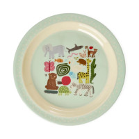 Assiette Plate Menthe Wildlife Print en mélamine, Rice