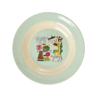 Assiette Creuse Menthe Wildlife Print en mélamine, Rice