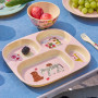 Assiette 4 Compartiments Rose Wildlife Print, Rice