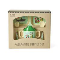 Coffret 4 pièces en mélamine Menthe Wildlife Print, Rice