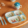 Coffret 4 pièces en mélamine Bleu Happy Forest Print, Rice