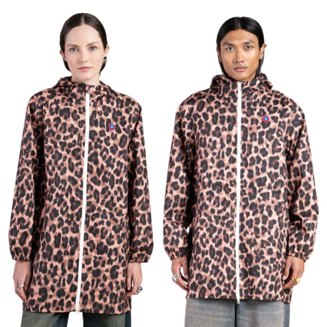 Imperméable Mixte Long Amelot Imprimé Léopard, Flotte
