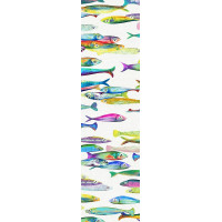 Chemin de table Poisson bleu blue, Tessitura Toscana Telerie