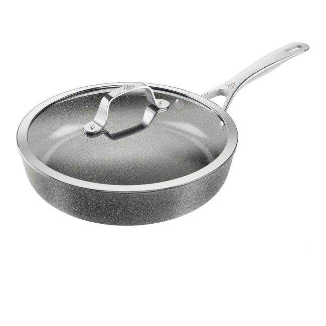 Sauteuse avec couvercle verre 28 cm revêtement céramique Salina, Ballarini 1889
