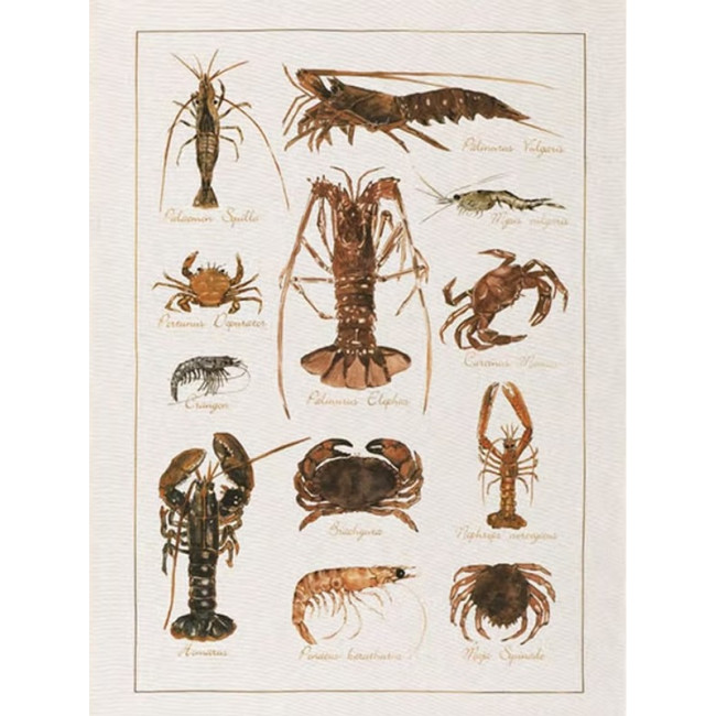 Torchon La Mer Crustacés, Tessitura Toscana Telerie