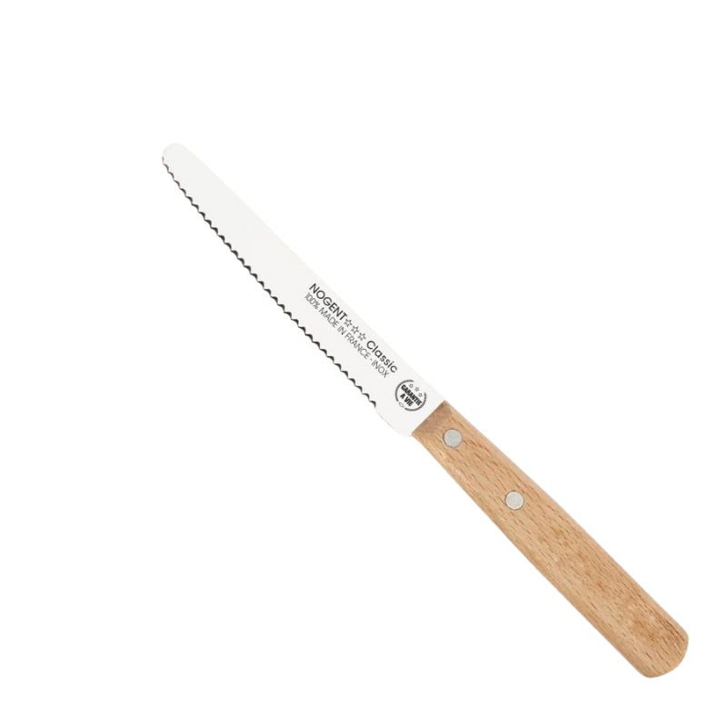 Couteau office SwissClassic lame crantée 10 cm manche rouge