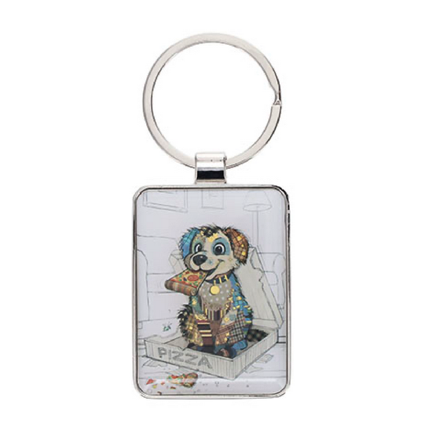 Porte Clés rectangle Chiot Gourmand Kook, Kiub