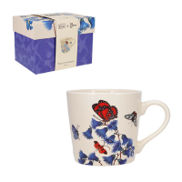 Mug XL 43 cl Fleurs Papillons Bleu, Kiub