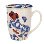 Tisanière 38cl Fleurs Papillons Bleu, Kiub