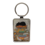 Porte Clés rectangle Bug Art Chat Livres, Kiub