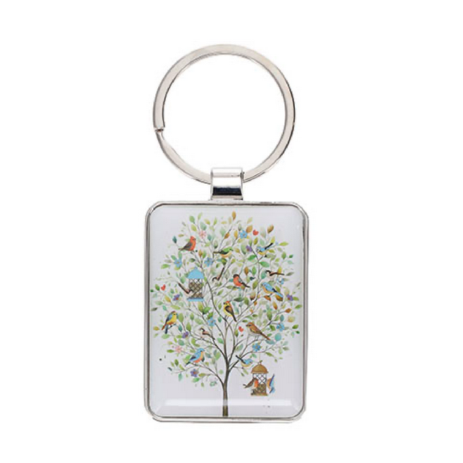 Porte Clés rectangle Oiseaux Arbre, Kiub