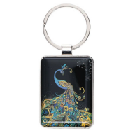Porte Clés rectangle Jewels Paon, Kiub