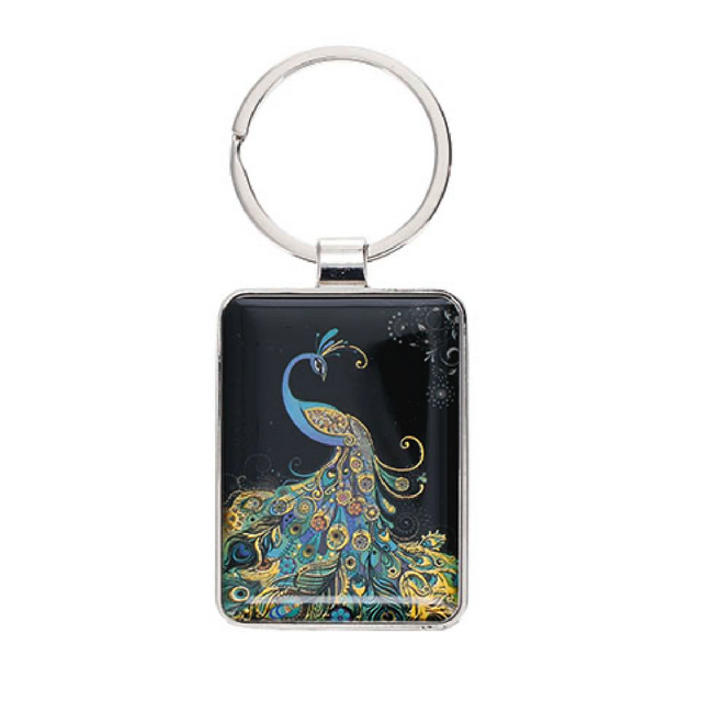 Porte Clés rectangle Jewels Paon, Kiub