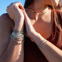 Collier et Bracelet 6 tours Dune Slim Vanille Caramel, Têtes Blondes