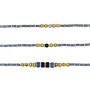 Collier et Bracelet 6 tours Ocean Slim Bleu, Têtes Blondes