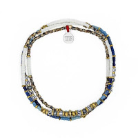 Collier et Bracelet 3 tours Wave Slim, Têtes Blondes