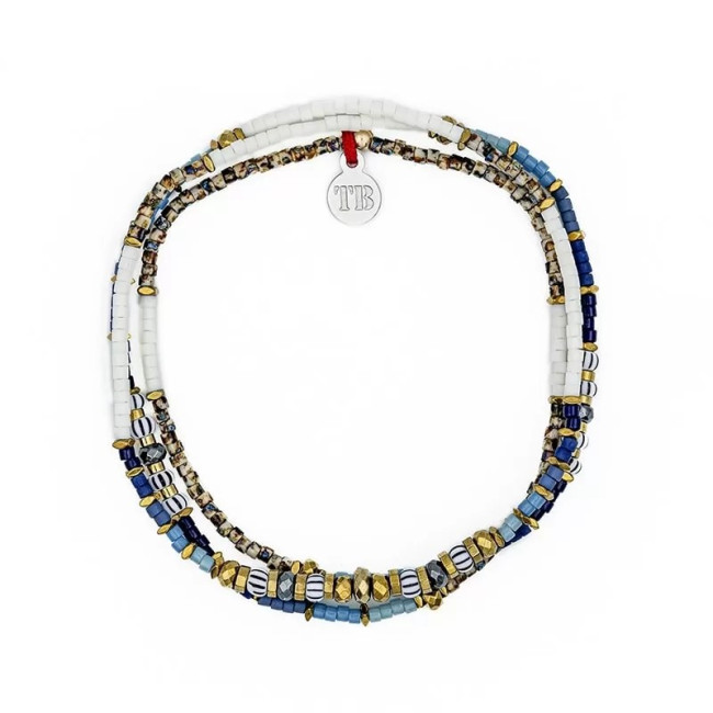 Collier et Bracelet 3 tours Wave Slim, Têtes Blondes