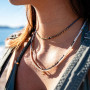 Collier et Bracelet 3 tours Wave Slim, Têtes Blondes