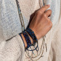 Collier et Bracelet 3 tours Ocean Denim, Têtes Blondes