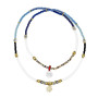Collier ras du cou Je T'aime Beaucoup Bleu, Têtes Blondes