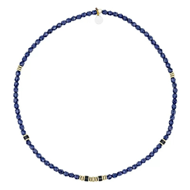 Collier ras du cou Kelly Gold Bleu Navy, Têtes Blondes