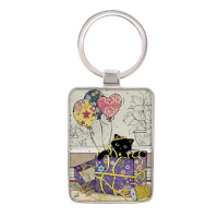 Porte Clés rectangle Bug Art Chaton Cadeau, Kiub