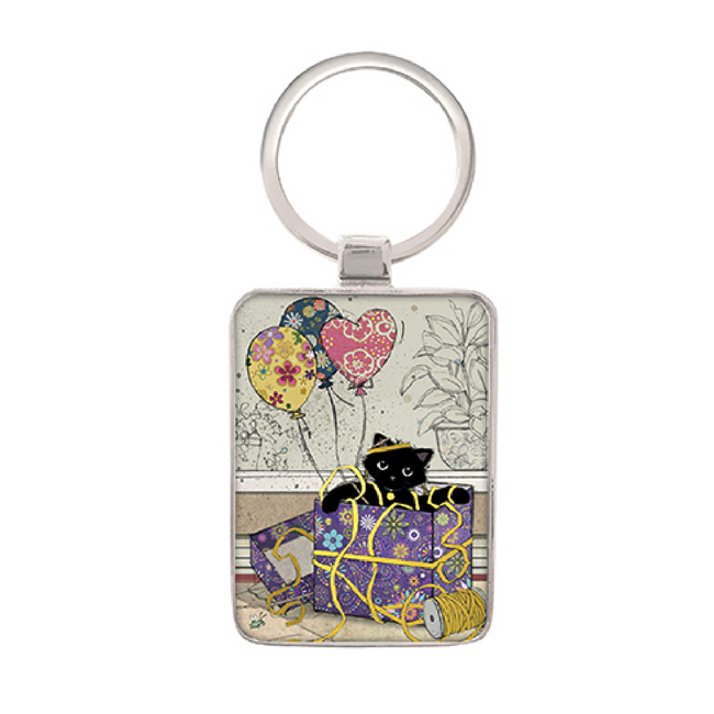 Porte Clés rectangle Bug Art Chaton Cadeau, Kiub