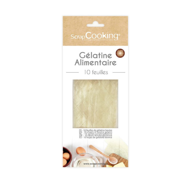 10 feuilles de gélatine bovine, ScrapCooking