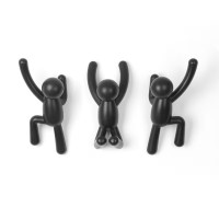 Lot de 3 patères murales Buddy Hook Noir, Umbra