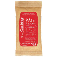 Pâte à sucre de couverture rouge 400G, ScrapCooking