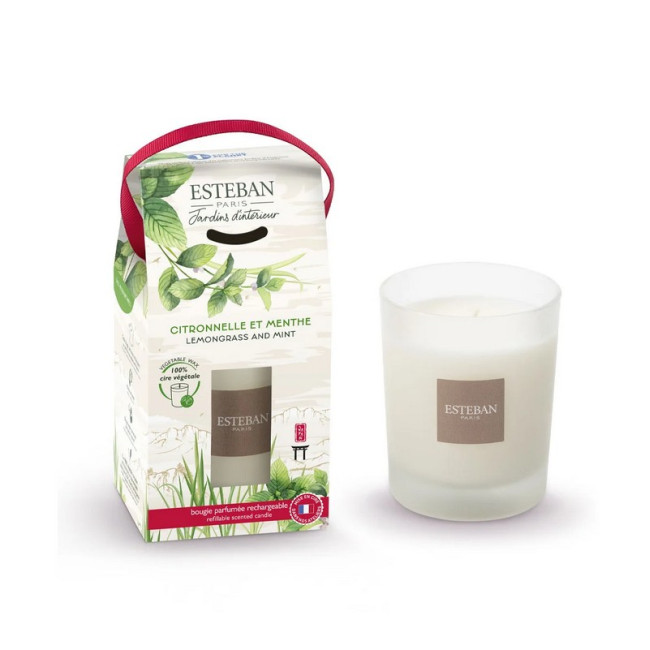 Bougie parfumée 180 gr Citronnelle et Menthe, Esteban