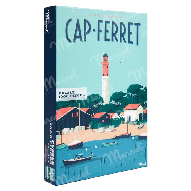 Puzzle 1000 pièces Cap Ferret, Marcel Travel Posters