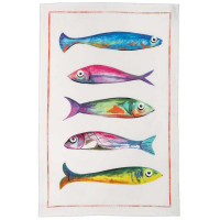 Torchon Poisson bleu Rosso, Tessitura Toscana Telerie