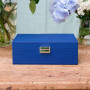 Boîte à Bijoux Louise Cuir Bleu Marine, Maison Scarlett