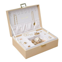 Boîte à Bijoux Louise Cuir Beige, Maison Scarlett