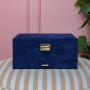 Boîte à Bijoux Denise Velours Bleu Marine, Maison Scarlett