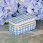 Mini Boîte à Bijoux de Voyage Marie Pied de Poule Bleu, Maison Scarlett