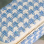 Mini Boîte à Bijoux de Voyage Marie Pied de Poule Bleu, Maison Scarlett