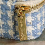 Mini Boîte à Bijoux de Voyage Marie Pied de Poule Bleu, Maison Scarlett