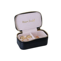 Mini Boîte à Bijoux de Voyage Marie Cuir Noir, Maison Scarlett