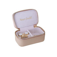 Mini Boîte à Bijoux de Voyage Marie Cuir Beige, Maison Scarlett