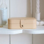 Boîte à Bijoux de Voyage Brigitte Cuir Beige, Maison Scarlett