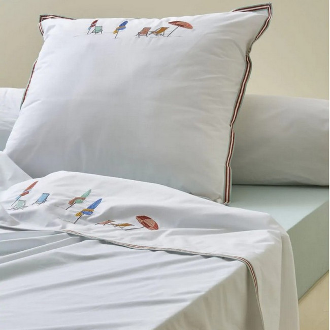 Drap plat brodée Plein Soleil, Sylvie Thiriez