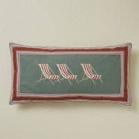 Coussin brodé Plein Soleil vert, Sylvie Thiriez