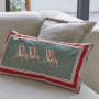 Coussin brodé Plein Soleil vert, Sylvie Thiriez