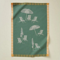 Torchon jacquard Plein Soleil Vert, Sylvie Thiriez