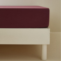 Drap Housse Percale lavée Prune, Sylvie Thiriez
