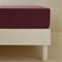 Drap Housse Percale lavée Prune, Sylvie Thiriez