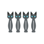Set de 4 pinces à Linge Chat Intello, Derrière la porte